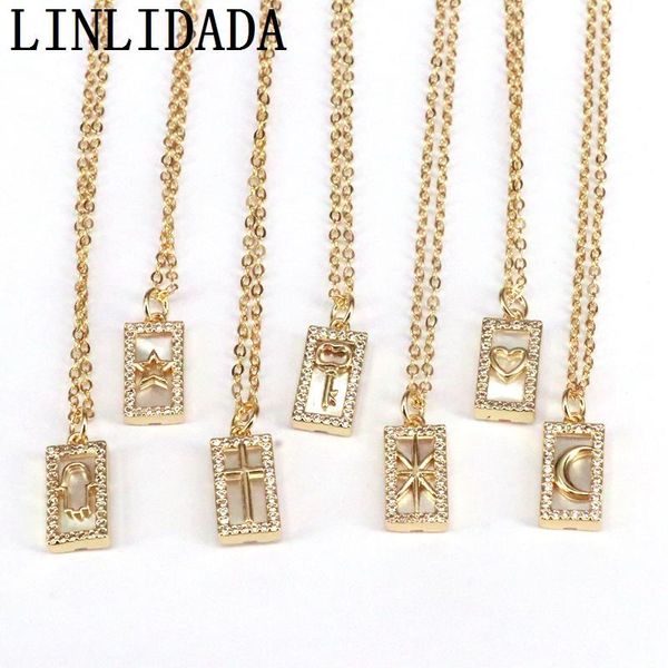 

chains 10pcs trendy cz chokers necklaces for woman micro pave shell gold color pendant necklace female wedding party jewelry, Silver