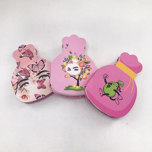 

gourd shape foam empty box three styles for 16mm-25mm strip mink eyelashes accept custom private label packaging