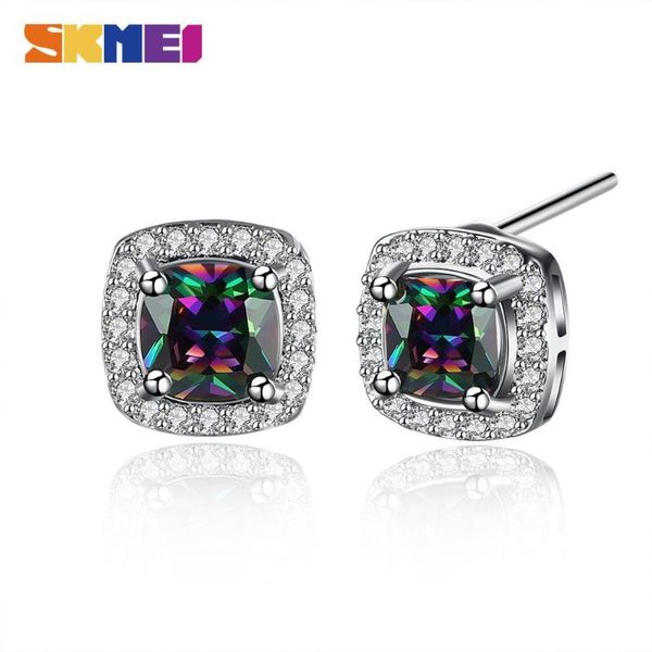 

skmei lkn002 овальные женские серьги серьги-гвоздики inlaid красочные zircon женщин серьги высокие ювелирные изделия ежедневный женский пода, Golden;silver