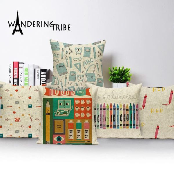 

cartoon pillow cover letter home decor cushion cases linen pillowcase autumn and winter living room cushions covers kissenbezug