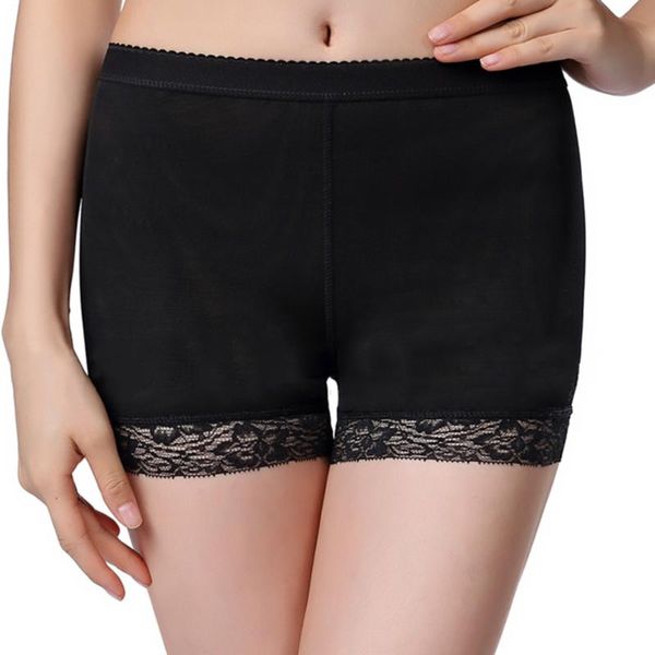 

women lace briefs middle elastic waist solid color hip lifter mesh transparent lingerie female underwear, Black;pink