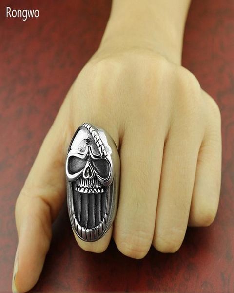 

8 13size creative creative pare мужская черепное кольцо из нержавеющей стали качество панк-стиль череп дьявольское кольцо для человека модны, Bronze;silver