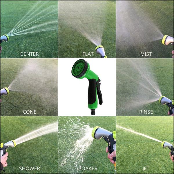 

garden hose spray nozzle 8 pattern heavy duty high pressure wash garden water guns