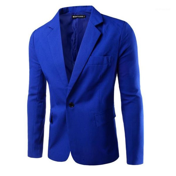

europe and united states men's single row one button large size casual suit jacket fashion candy color single piece suit jacket1, White;black