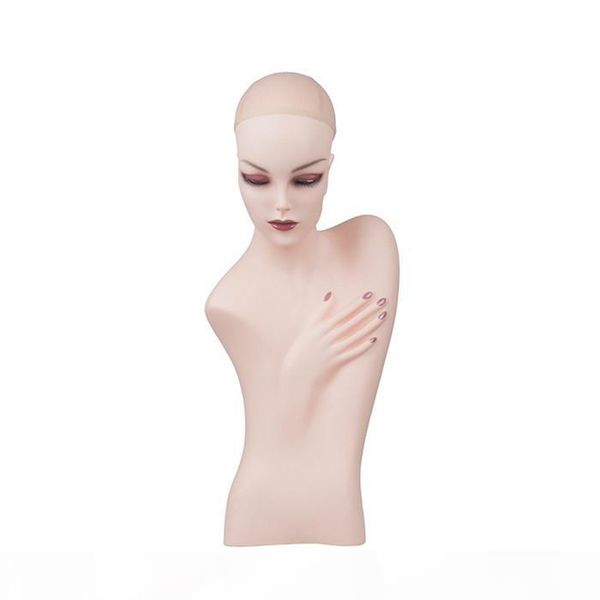

factory direct white skin female mannequin head for wig or jewelry or hat display