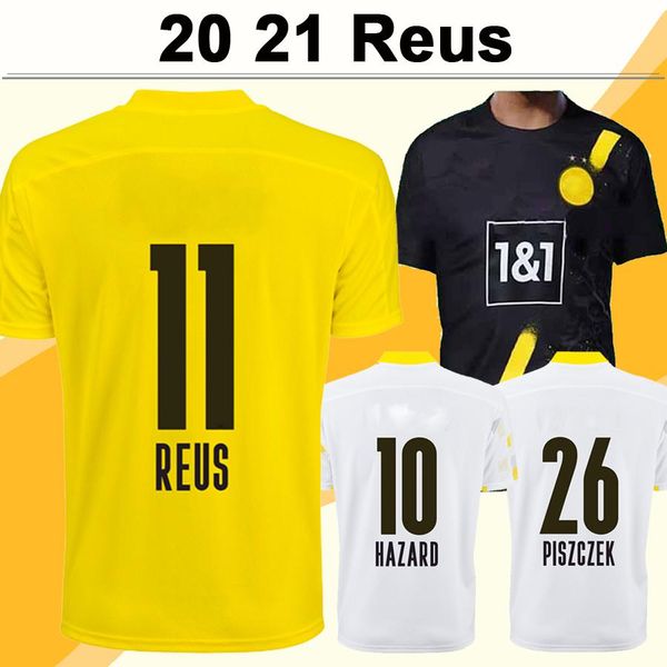 

20 21 reus hummels weigl mens soccer jerseys brandt piszczek home away 3rd schmelzer wolf hazard football shirt short sleeve uniforms, Black;yellow