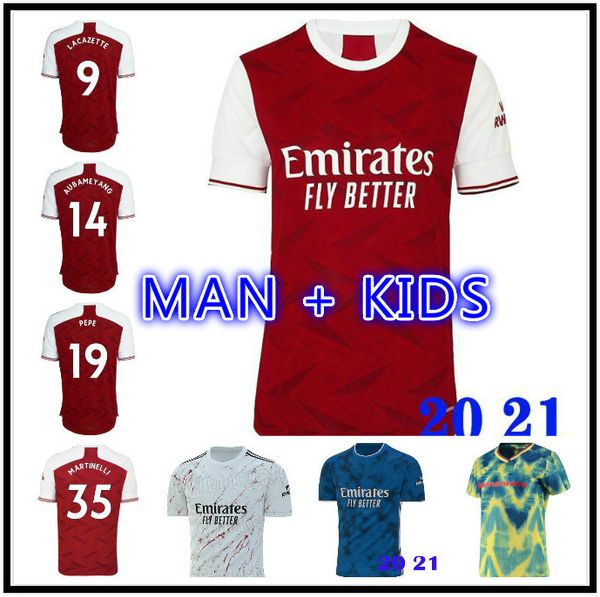 

men + kids kit 20 21 saka pepe nicolas soccer jersey ceballos henry football shirt 2020 2021 camiseta de futbol maillot de foot, Black;yellow