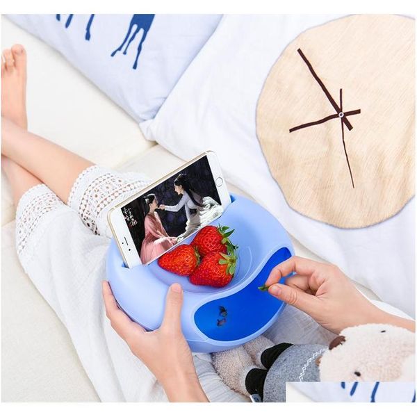 

new style creative plastic lazy fruit bowl for seeds nuts and dry fruits double floor roun jllsfs jjxh