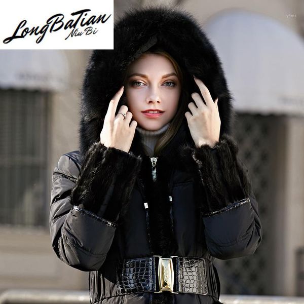 

real hooded women's winter jacket woman coat female thick warm duck down parkas mujeres abrigos 131551, Black