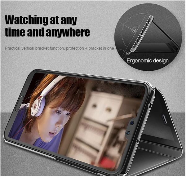 

realmi c 3 case smart mirror stand case for oppo realme c3 realmec3 6.5'' moblie phone covers case on bbybgb