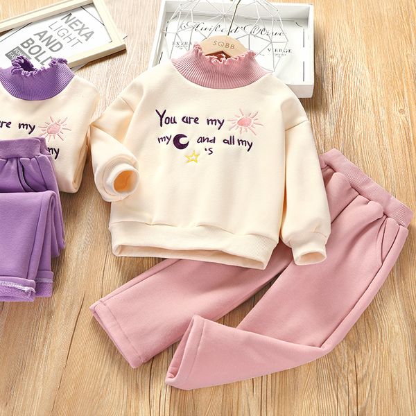 

girl's sweater suit autumn winter plush children's korean version, White