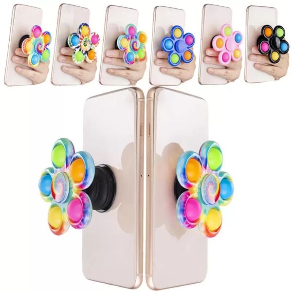 

sensory pop bubble cellphone stands fidget spinners decompression toy silicone phone stand with anti stress anxiety pressure finger bubble p
