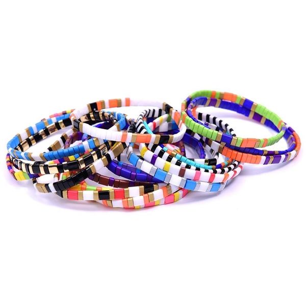

moon girl 10 pieces rainbow miyuki tila beads bracelet for women fashion charm wrap stackable boho pulseras mujer dropship y200730, Black