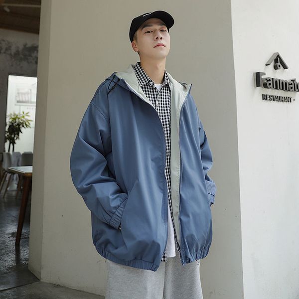 

2021 men's spring and winter new thin cardigan jacket fashion young clothes 7ke1, Black;brown