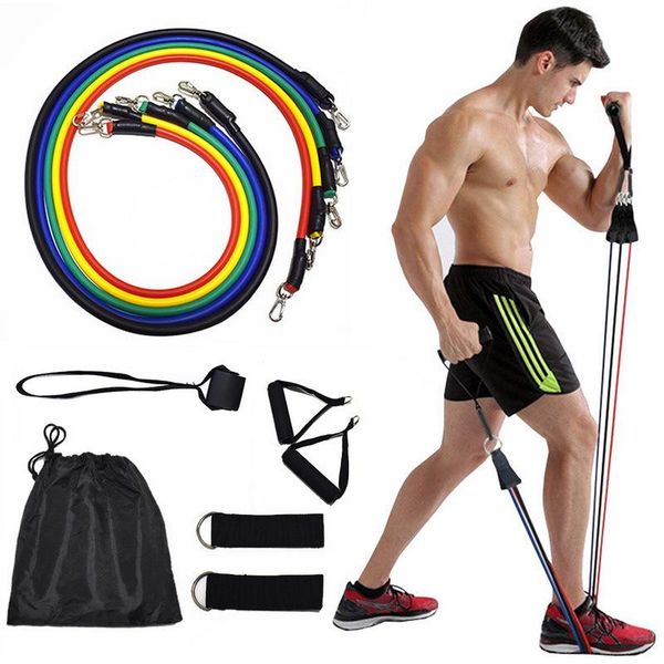 

11pcs resistance bands set expander yoga exercise fitness rubber tubes band stretch training home gyms workout elastic