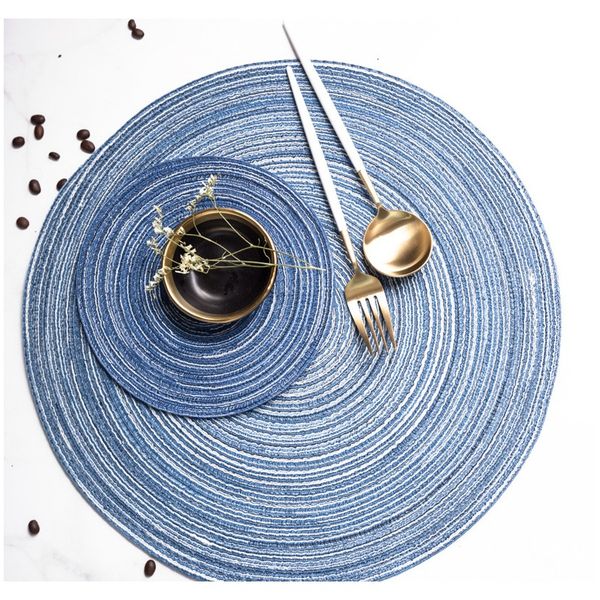 

mat pad round design table ramie insulation pad solid placemats linen non slip table mat kitchen accessories decoration coaster f wmtldm