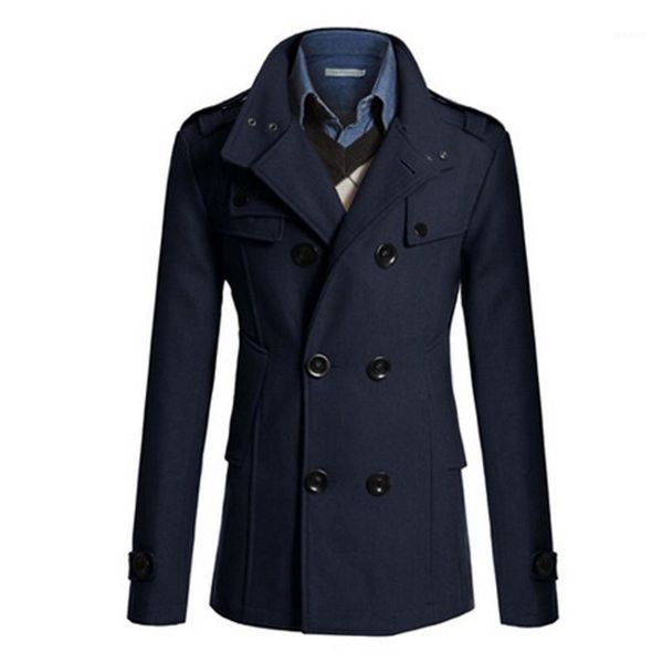

trench coat men classic men's double breasted masculino trench clothes long jackets coats british style overcoat 3xl plus size h1, Tan;black
