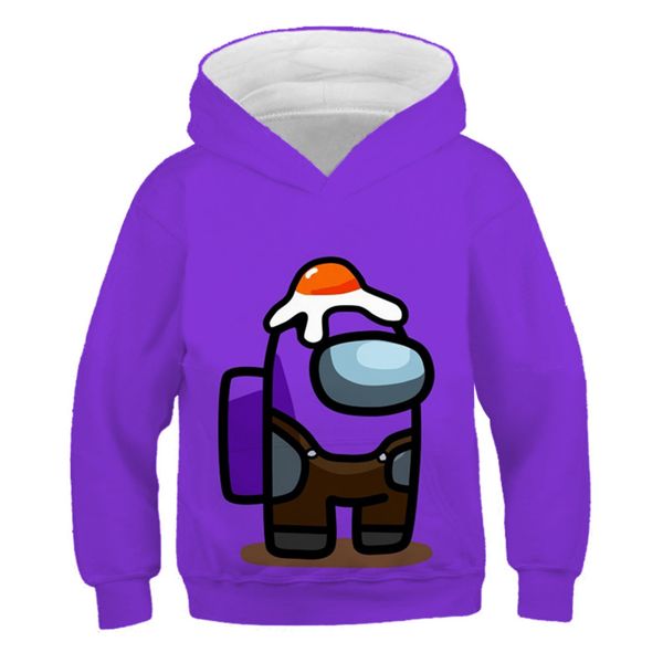 

among us impostor 2-16 years boys girls hoodie sweatshirt children pullover students 3d harajuku cosplay costume tracksui c0127, Black