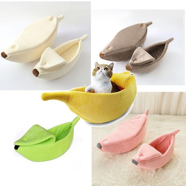 

cat beds & furniture banana bed house cozy cute puppy cushion kennel warm portable pet basket supplies mat for cats kittens gatos