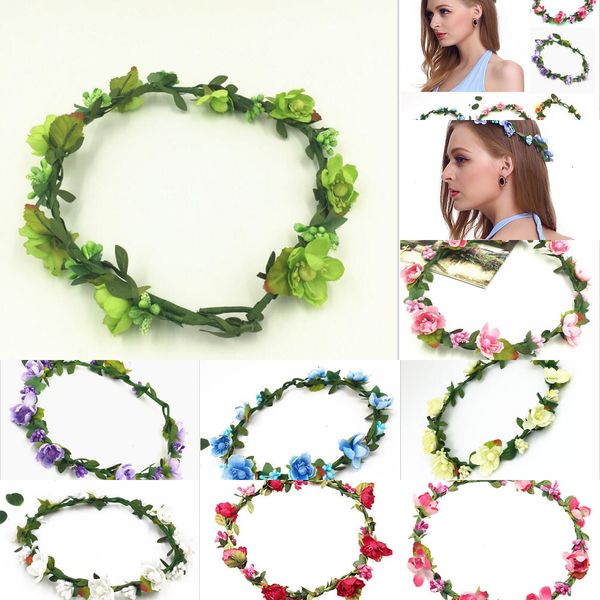 

women flower headbands bohemian artificial floral crowns hairbands fashion headwear for girls hair accessories beach wed oo2ex