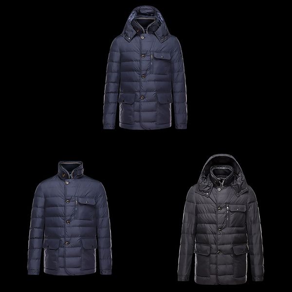 

2020 winter fashion mens down jackets hood coat single breasted design france classic casual warm overcoat q1209, Black