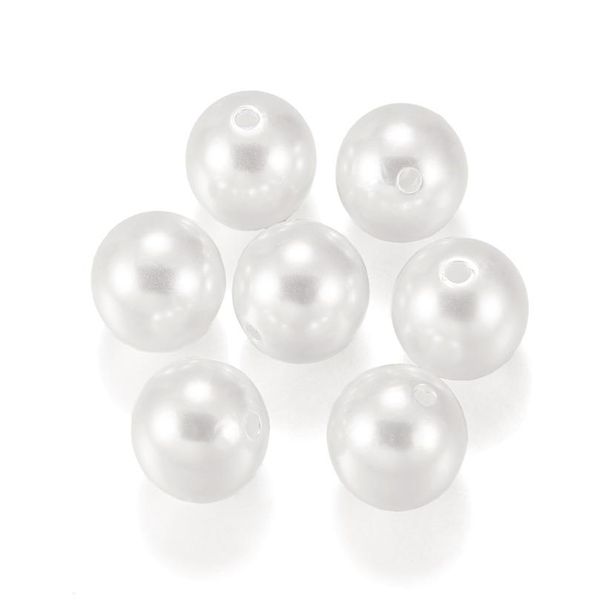 

10-400pcs/lot 3-20mm acrylic round white straight holes abs imitation pearl beads for diy bracelet jewelry making sqckqk
