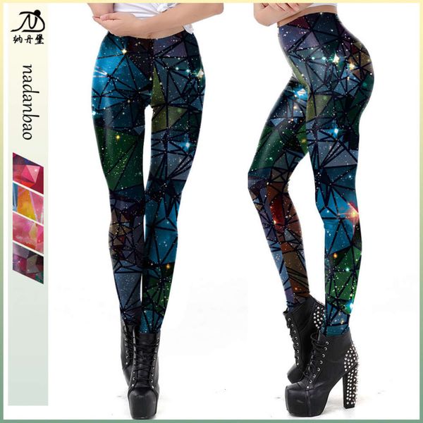 

geometric star 3d digital printing slim fit lifting buttocks and small feet sports yoga leggings sell well, Black;white