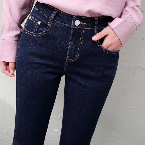 

plus size five pockets flare jeans skinny jeans mom femme female big size women denim pants female ladies blue c151