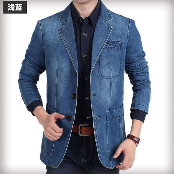

large men's jacket casual denim coat suit man 2182, White;black