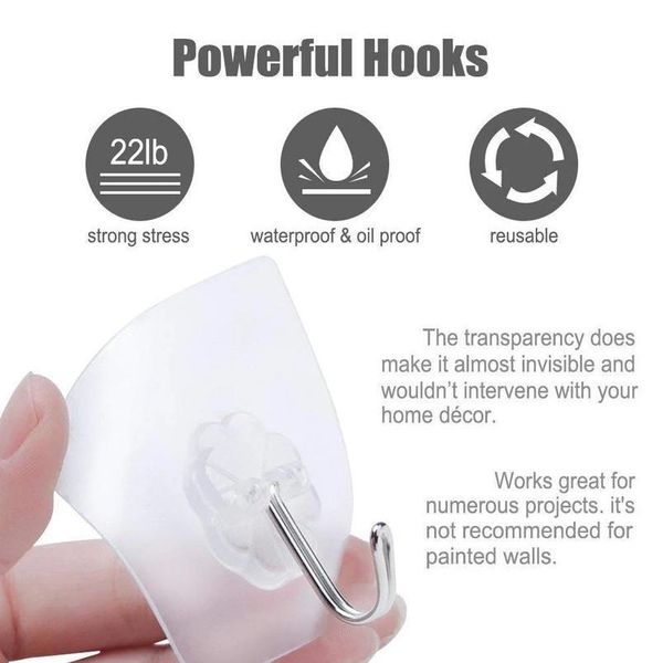 

30/20/10pcs transparent strong self adhesive door wall hangers hooks suction heavy load rack cup sucker for kitchen wmtlnu