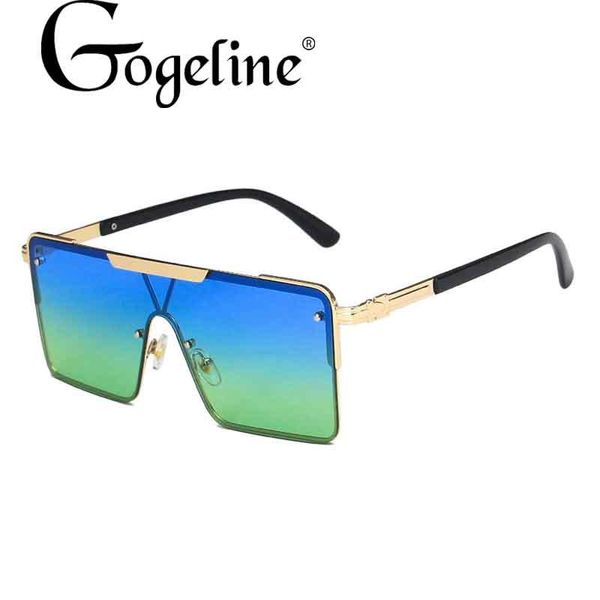 

one piece oversized square sunglasses for women gradient sun glasses female big shades green blue uv400 hot, White;black