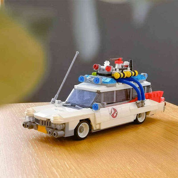 Technische Autos Stadt Ghostbusters Ecto-1 Modell Bausteine MOC Film Fahrzeug Ziegel DIY Bildung Spielzeug Für Kinder AA220303