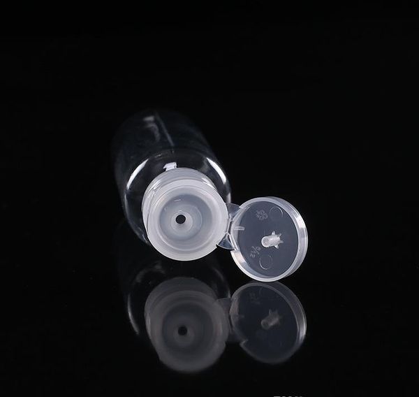 

60ml pet plastic bottle with cap transparent round shape bottle for makeup remover disposable jllxas lucky2005