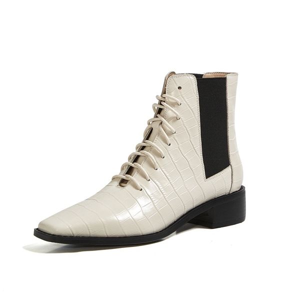 

2021 new female ankle genuine leather woman shoes party ladies boots jecr, Black