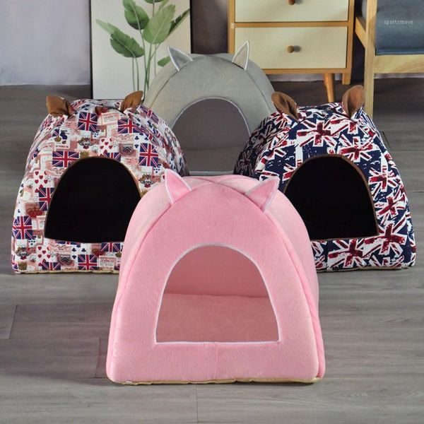 

cat beds & furniture litter four seasons universal ears cute warm sleeping bag national flag solid mat windproof pet bed1