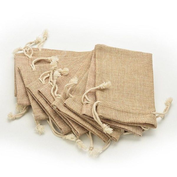 

gift wrap linen jute drawstring bags burlap sacks party favors packaging bag wedding candy supplies wholesale