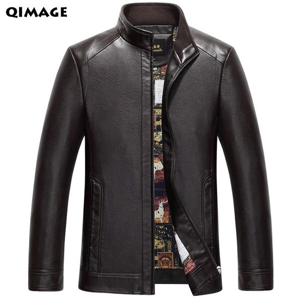 

men's leather jackets spring and autumn slim fit faux leather jacket casual coats stand collar men pu large size xxxl, Black