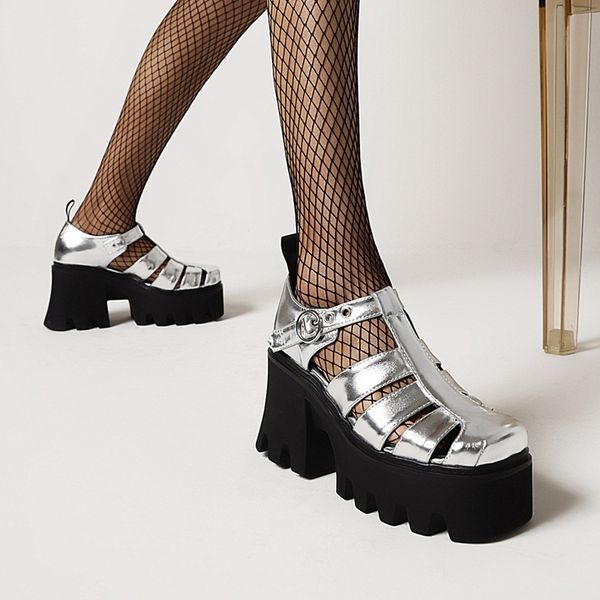 

2021 women's new spring see black silver woman wedding party shoes size d98y