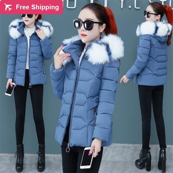 

women's coat 2020 casual parka outwear military with hood leather down to winter jacket for women more size, Black