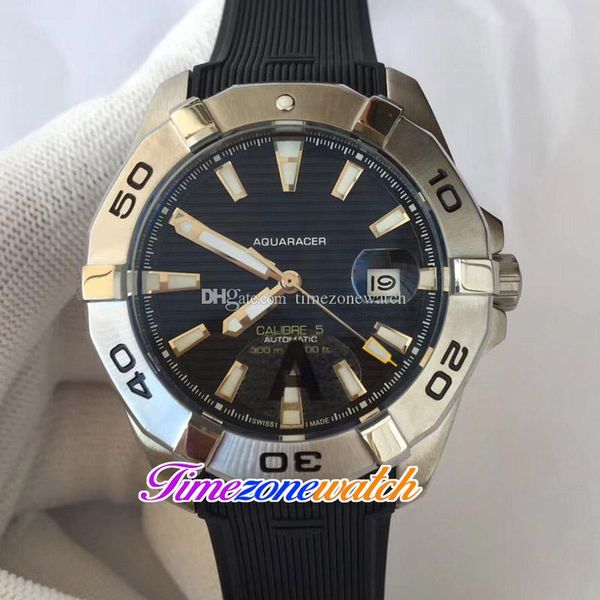 

43mm dive seagull automatic mens watch black texture dial rotate bezel steel case rubber strap gents watches timezonewatch z80b (5), Slivery;brown
