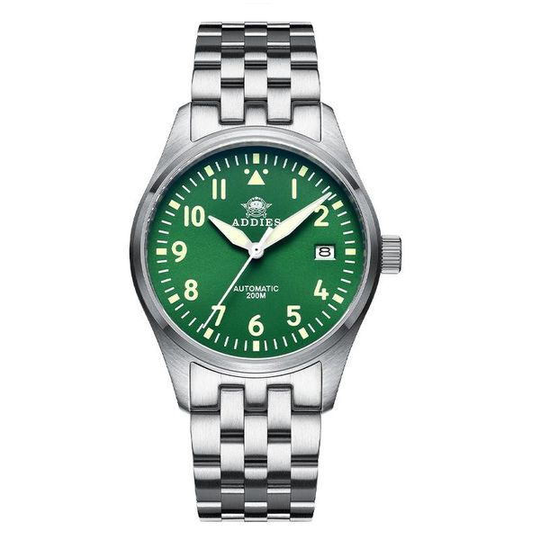 

addits pilot watch matic mechanical diver watch c3 светящиеся мужские часы vivers sapphire crystal 200m dive watch nh35 bbyqok yh_pack, Silver