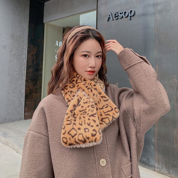 

new fashion leopard print cashmere bib for women in fall / winter 2020 klwe, Blue;gray