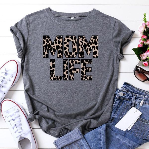 

maktu mom life leopard письмо печать 9 цветов хлопок женская футболка подарок для леди йонс девушка топ tee plus размер, White
