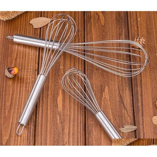

8" 10" 12" stainless steel egg beater hand whisk mixer balloon wire whisk for blending whisking beating sti jllcrk loveshop01