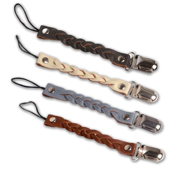 

младенческая кожаная плетеная детская соска pacifier clip chic sooter sooty соска держатель цепь фиктивных зажимов newborn chaining baby car