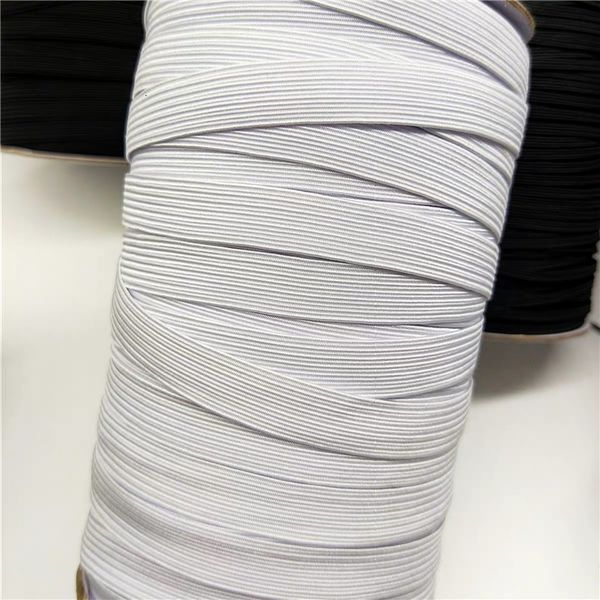 

white 5mm 120 flat code black cuff with nylon ear elastic rope of masks bungee mask rubber band t3i5747