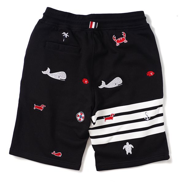 

comfortable 2021 new luxury men embroidered turtle crab classic striped skateboard street cotton shorts n260 ar24, White;black