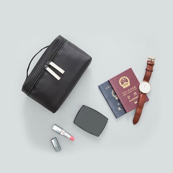 

portable waterproof cosmetic bag makeup organizer bathroom toiletries sanitary towels zip pouch women travel storage accessory