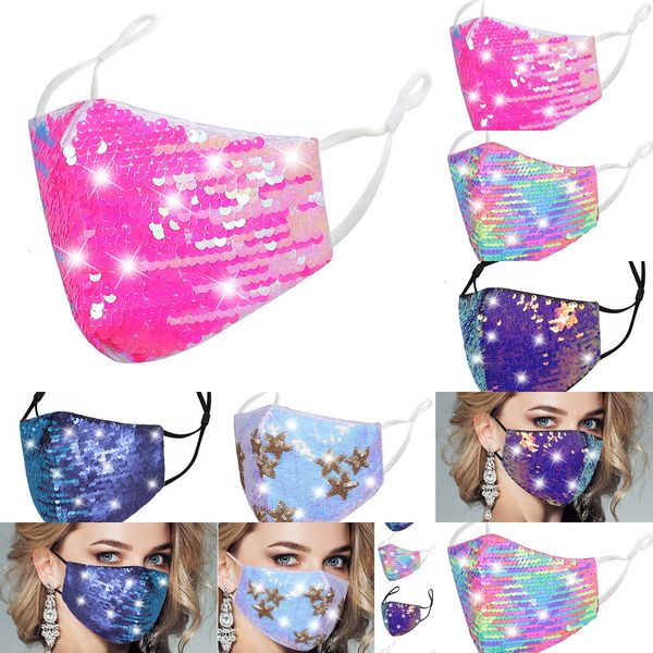 

sequined bling cotton fashion face mask designer colorful diamond masks dustproof breathable ear-mounted facemask 1 nv2kw