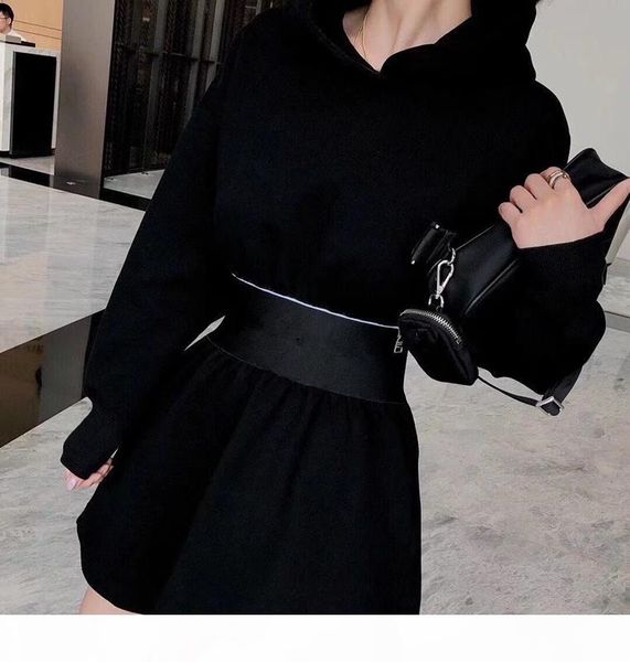 

дизайн женские с капюшоном с капюшоном собирают платье талии, Black;gray